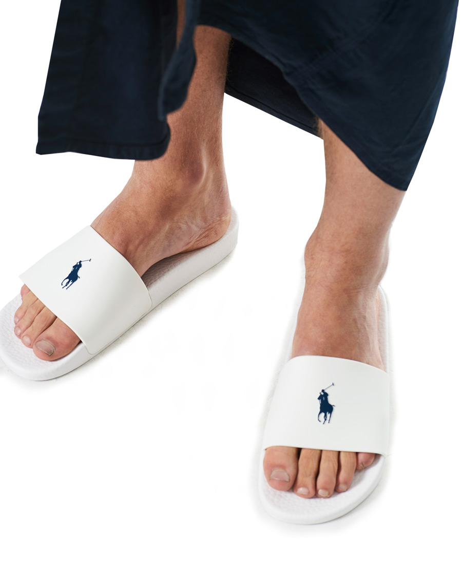 Heren | Polo Ralph Lauren Logo Slides White | Polo Ralph Lauren | Logo Slides White