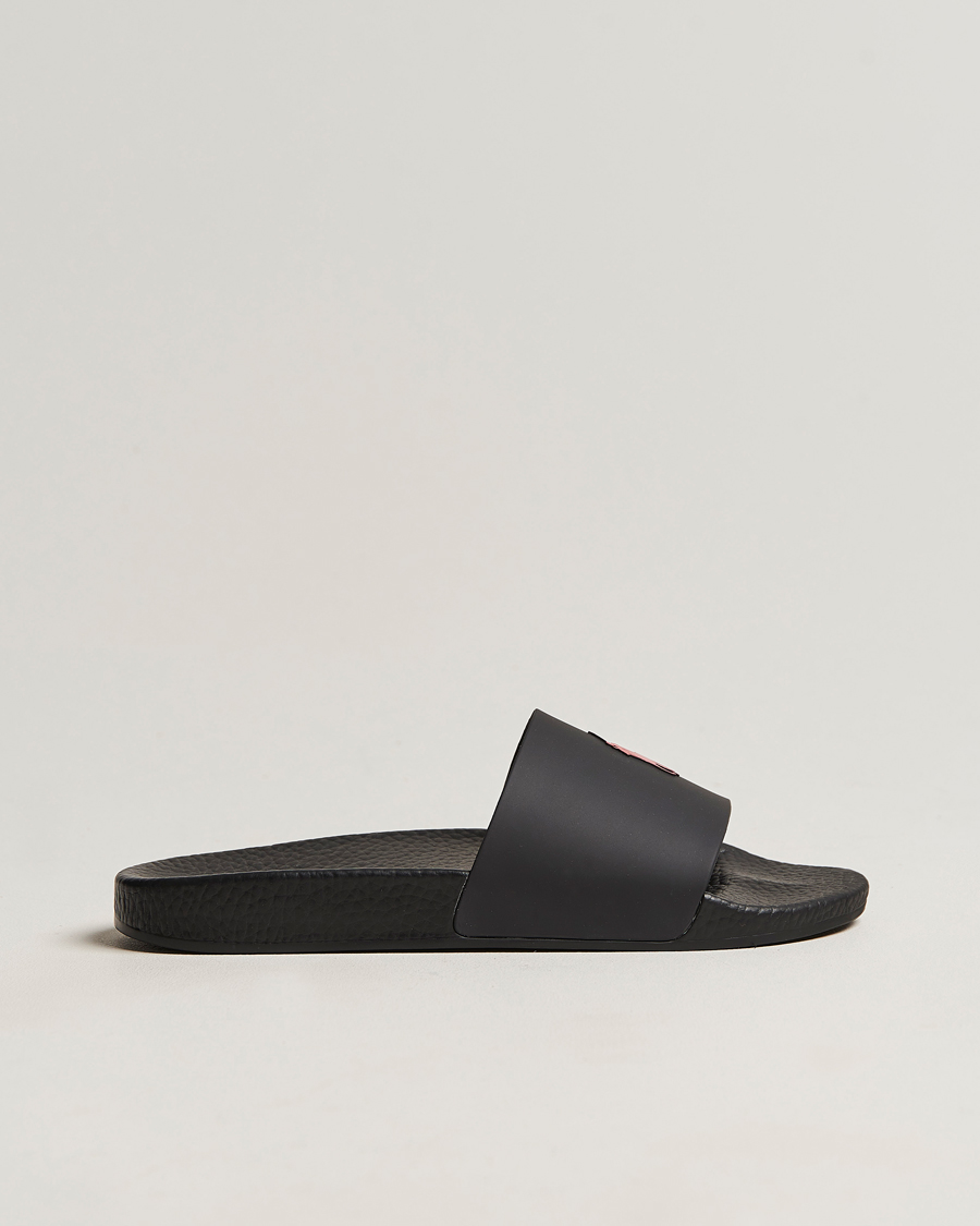Heren | Polo Ralph Lauren Logo Slides Black | Polo Ralph Lauren | Logo Slides Black