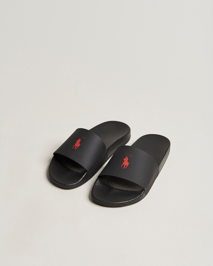 Heren | Polo Ralph Lauren Logo Slides Black | Polo Ralph Lauren | Logo Slides Black