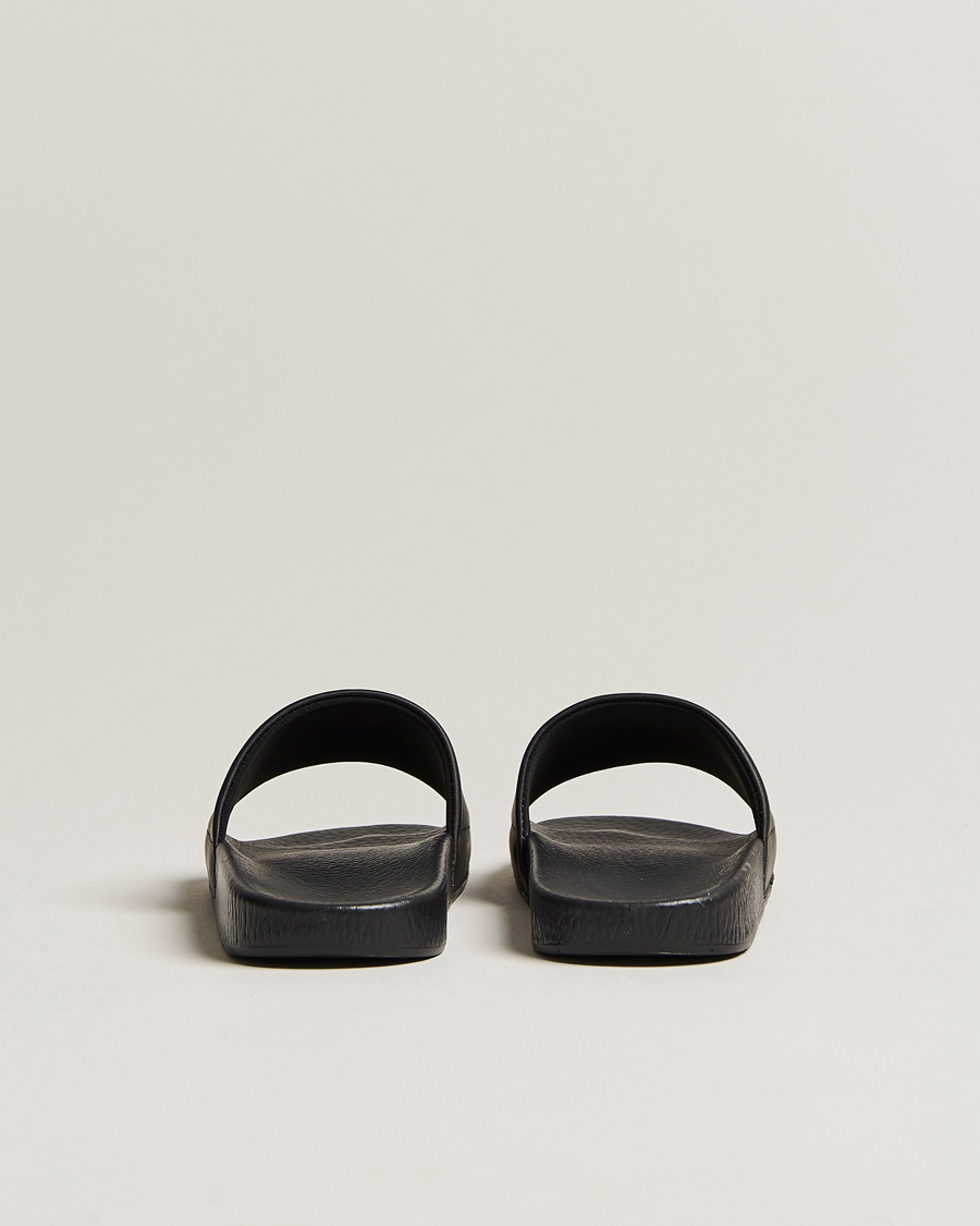 Heren | Polo Ralph Lauren Leather Logo Slides Black | Polo Ralph Lauren | Leather Logo Slides Black