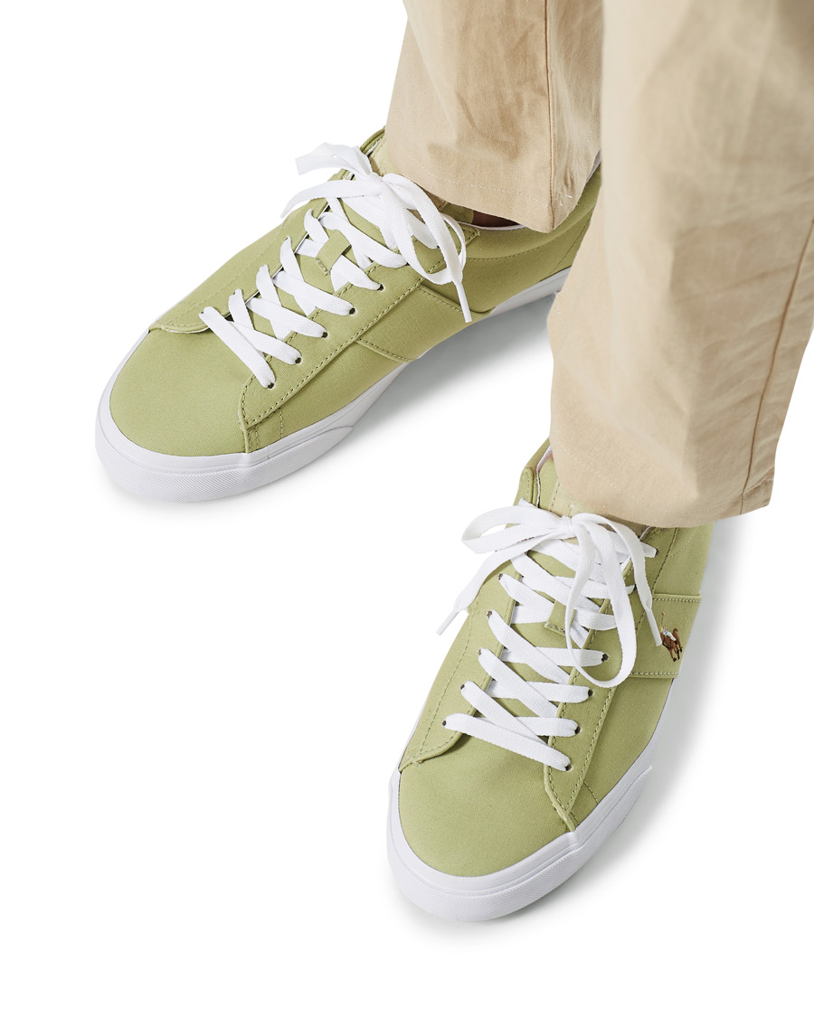 Heren | Polo Ralph Lauren Sayer Canvas Sneaker Light Olive | Polo Ralph Lauren | Sayer Canvas Sneaker Light Olive