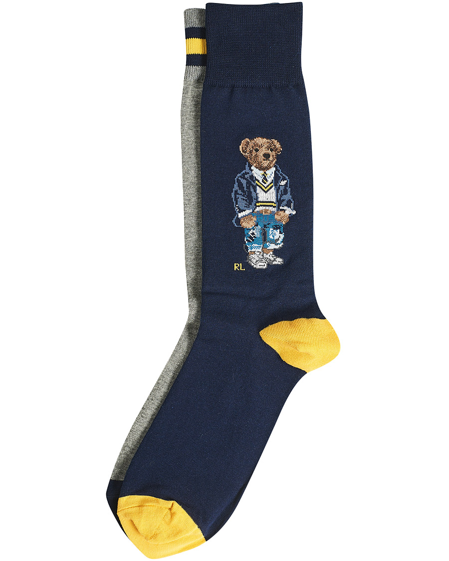 Heren | Ondergoed | Polo Ralph Lauren | 2-Pack Bear Socks Navy/Grey