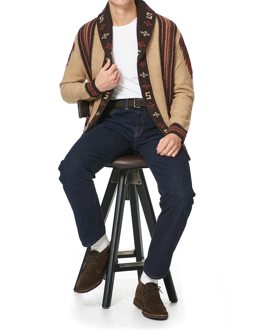 Heren | Truien | RRL | Ranch Shawl Cardigan Tan/Brown