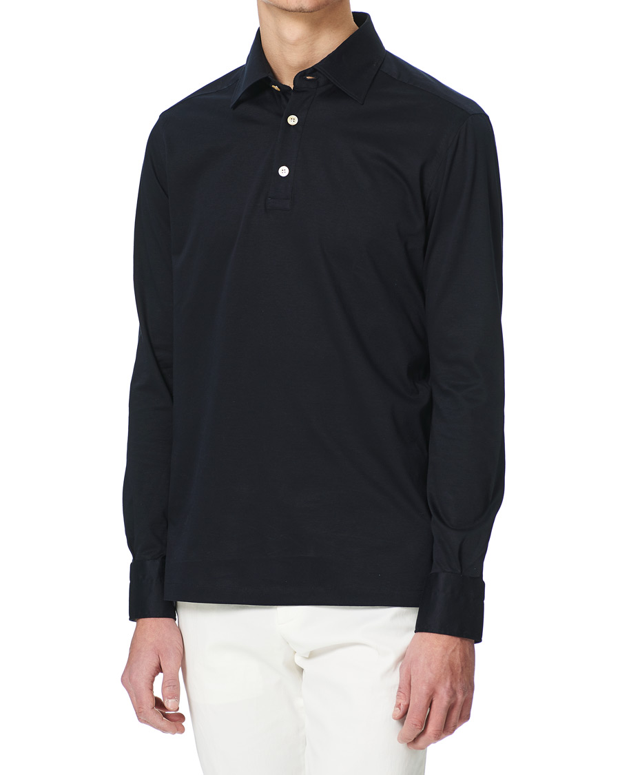 Heren | Truien | Kiton | Popover Shirt Navy