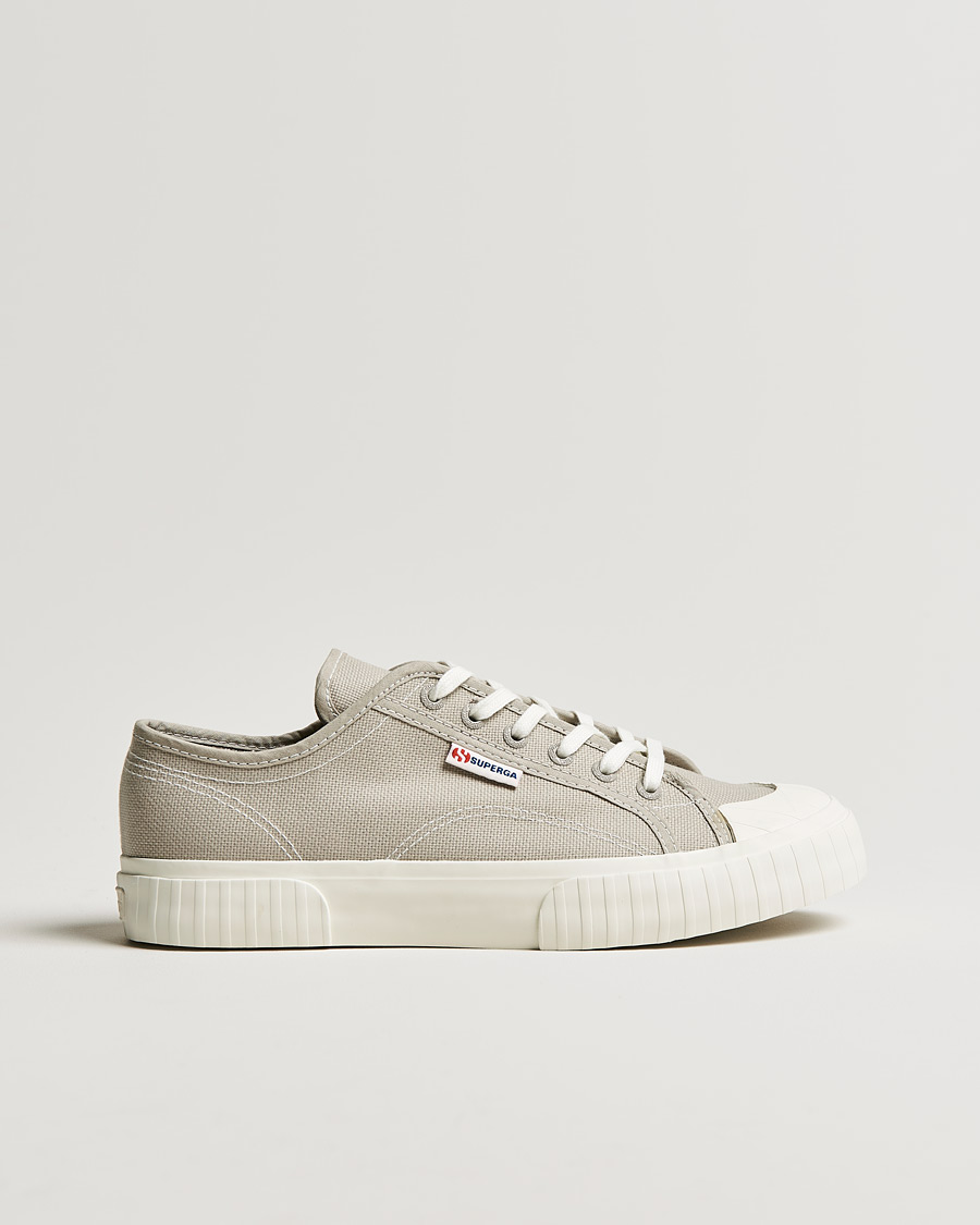 Heren | Superga Canvas Stripe Sole Sneaker Grey | Superga | Canvas Stripe Sole Sneaker Grey