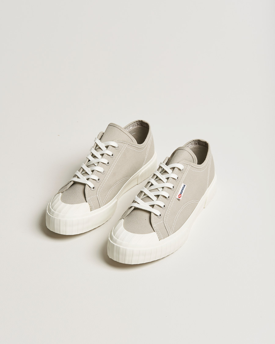 Heren | Superga Canvas Stripe Sole Sneaker Grey | Superga | Canvas Stripe Sole Sneaker Grey