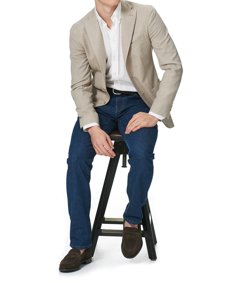 Heren | Blazers | Boglioli | K Jacket Wool Hopsack Blazer Beige