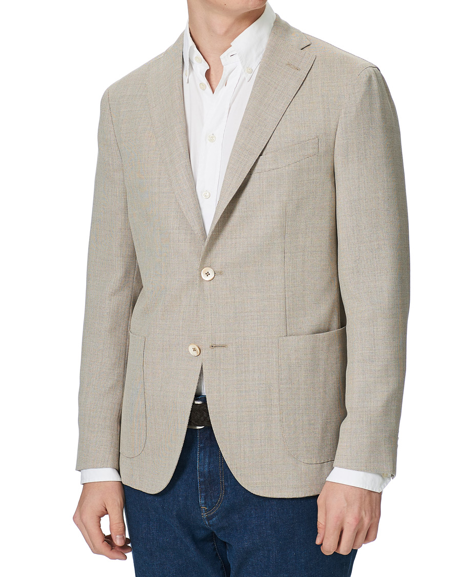 Heren | Blazers | Boglioli | K Jacket Wool Hopsack Blazer Beige