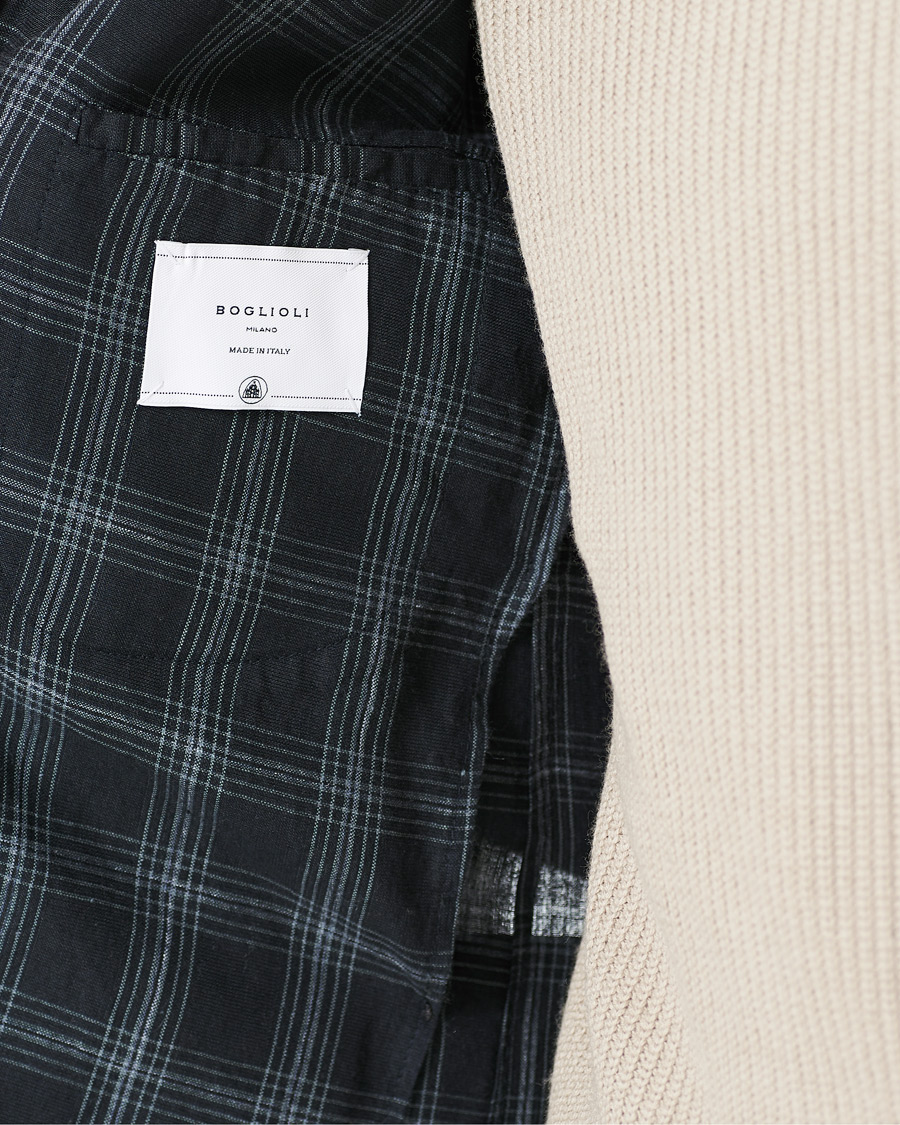 Heren | Blazers | Boglioli | K Jacket Wool/Linen Overcheck Blazer Navy