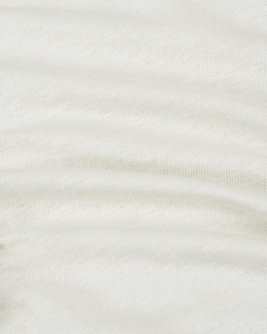Heren | Truien | Boglioli | Washed Linen Long Sleeve Polo White