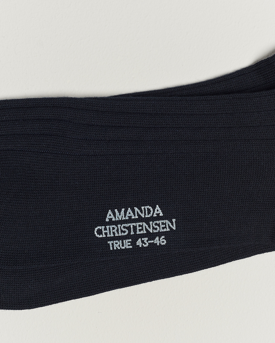 Heren |  | Amanda Christensen | 3-Pack True Cotton Ribbed Socks Dark Navy