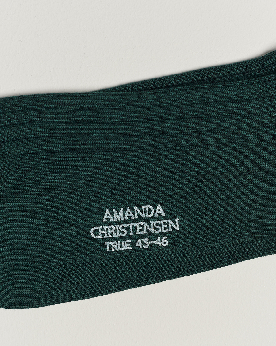 Heren | Binnenkort op voorraad | Amanda Christensen | 3-Pack True Cotton Ribbed Socks Bottle Green