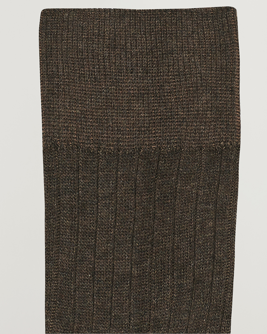 Heren | Kleding | Amanda Christensen | 3-Pack True Cotton Ribbed Socks Brown Melange