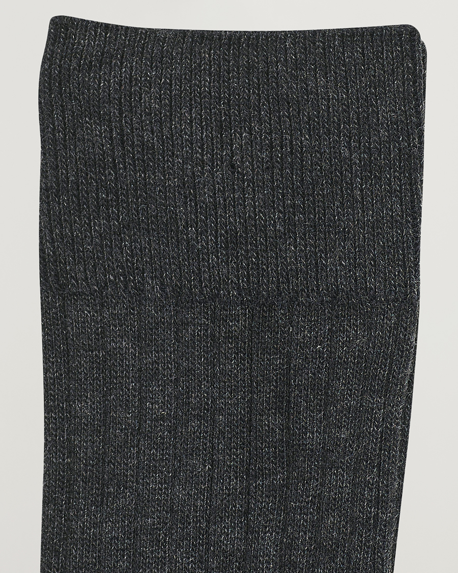 Heren | Ondergoed | Amanda Christensen | 3-Pack True Cotton Ribbed Socks Antracite Melange