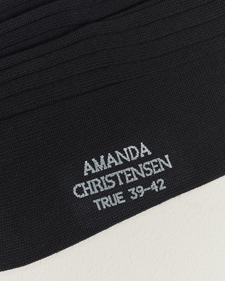 Heren |  | Amanda Christensen | 3-Pack True Cotton Ribbed Socks Black