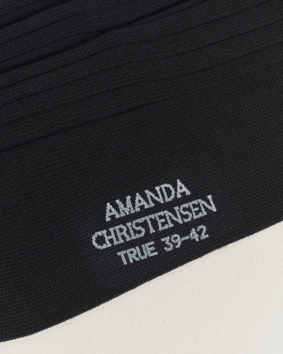 Heren | Sokken | Amanda Christensen | 3-Pack True Cotton Ribbed Socks Black