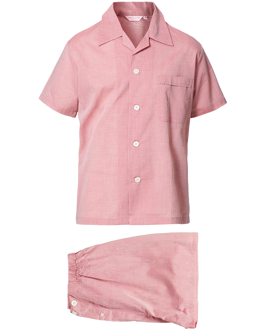 Heren | Pyjama's en gewaden | Derek Rose | Shortie Cotton Pyjama Set Red