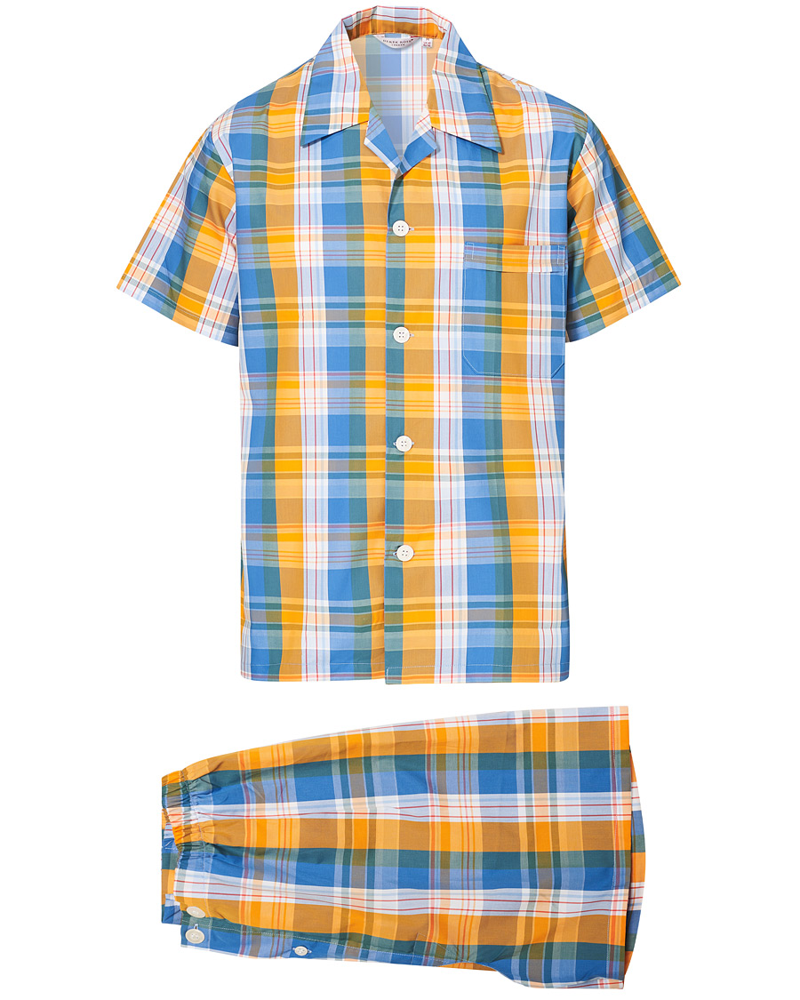 Heren | Pyjama's en gewaden | Derek Rose | Shortie Checked Cotton Pyjama Set Multi