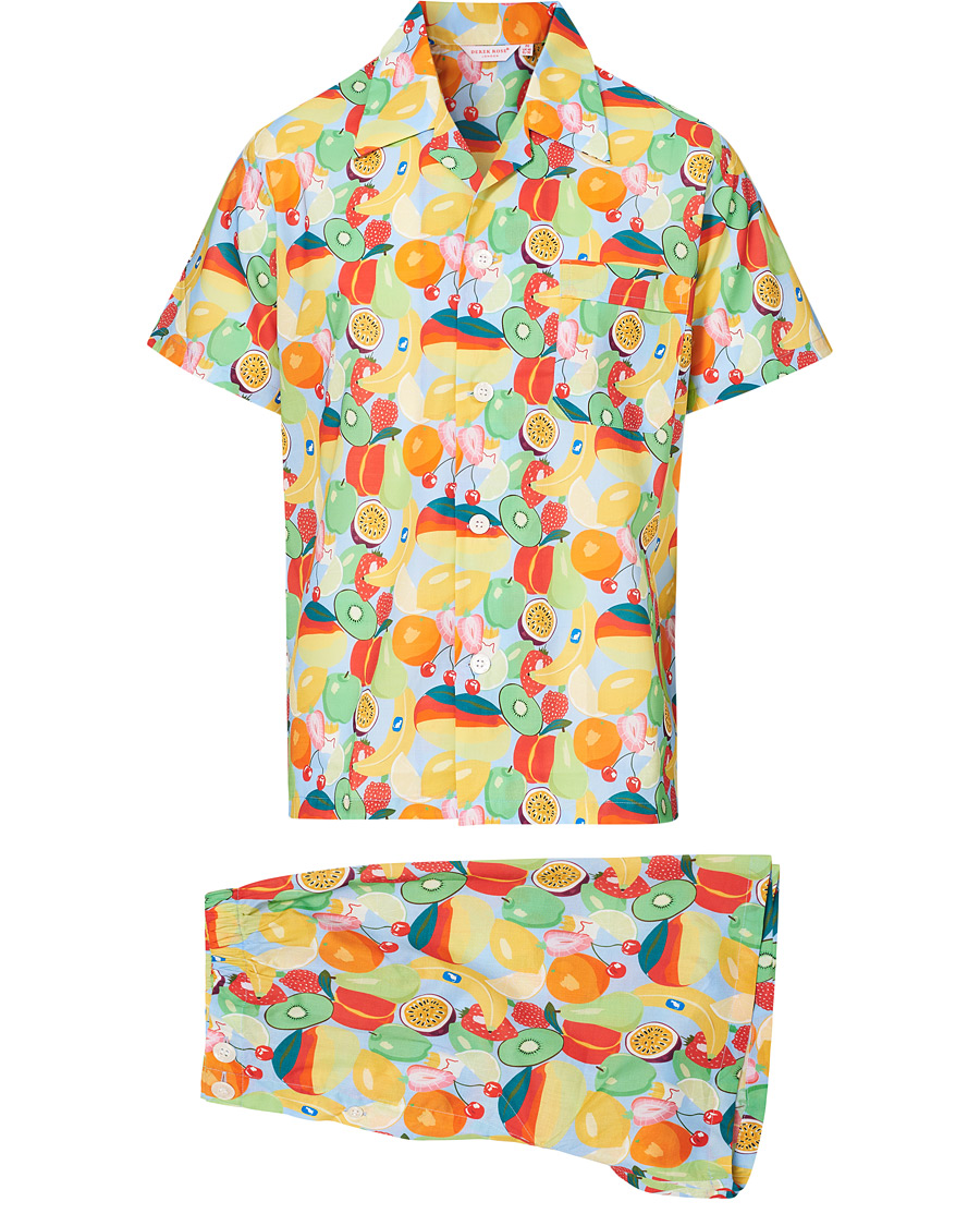 Heren | Pyjama's en gewaden | Derek Rose | Shortie Mutli Printed Cotton Pyjama Set Multi