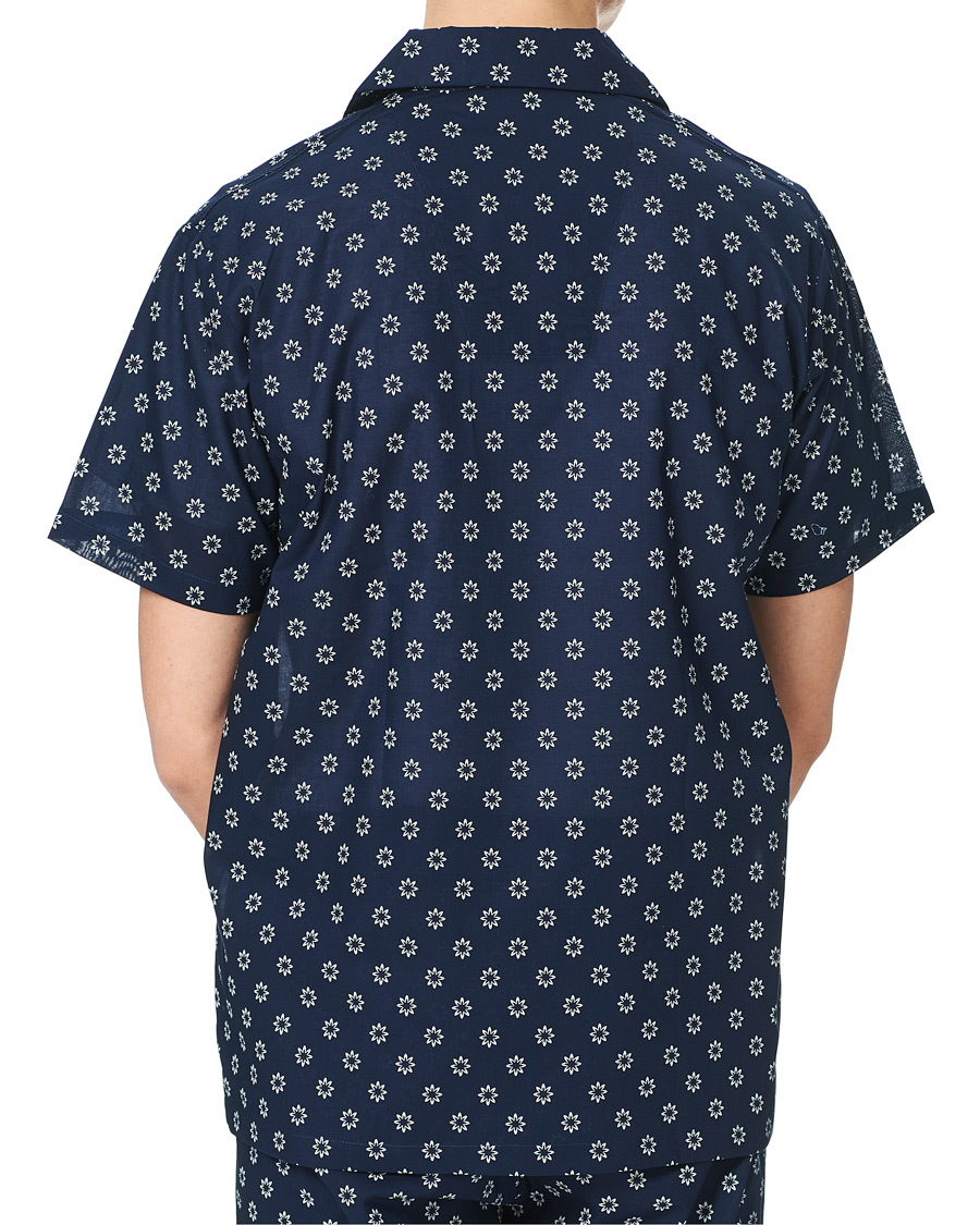 Heren | Pyjama's en gewaden | Derek Rose | Shortie Printed Cotton Pyjama Set Navy