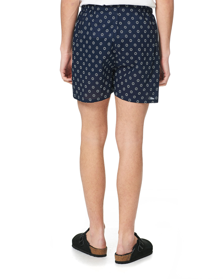 Heren | Pyjama's en gewaden | Derek Rose | Shortie Printed Cotton Pyjama Set Navy