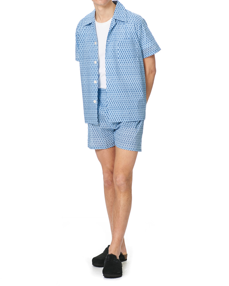 Heren | Pyjama's en gewaden | Derek Rose | Shortie Printed Cotton Pyjama Set Blue