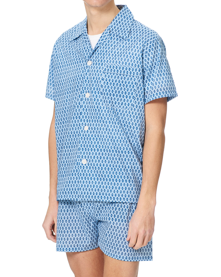 Heren | Pyjama's en gewaden | Derek Rose | Shortie Printed Cotton Pyjama Set Blue