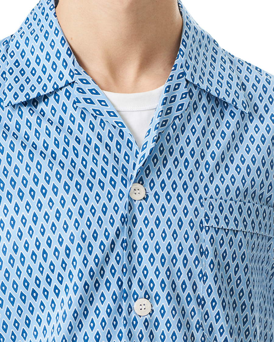 Heren | Pyjama's en gewaden | Derek Rose | Shortie Printed Cotton Pyjama Set Blue