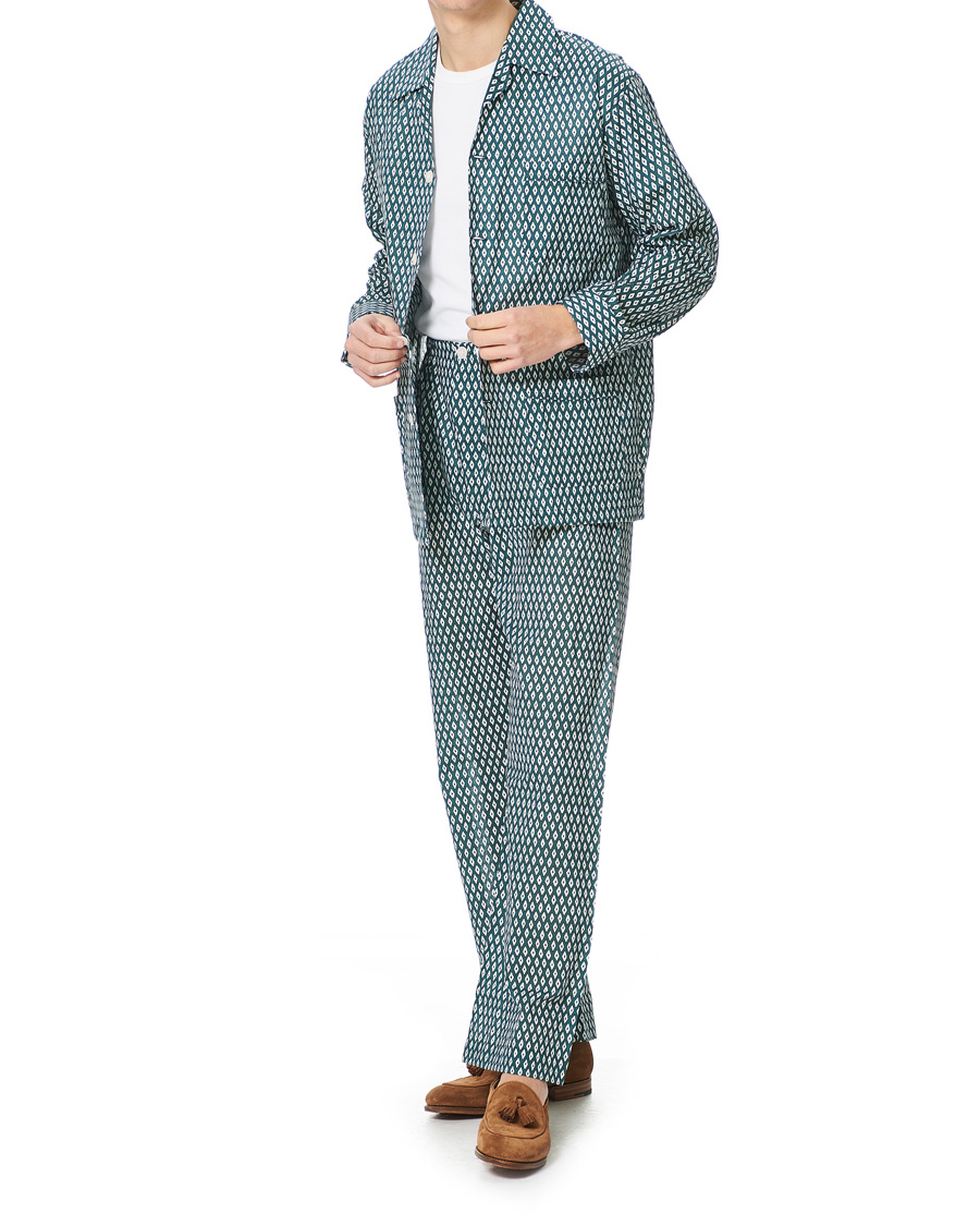Heren | Pyjama's en gewaden | Derek Rose | Printed Cotton Pyjama Set Green