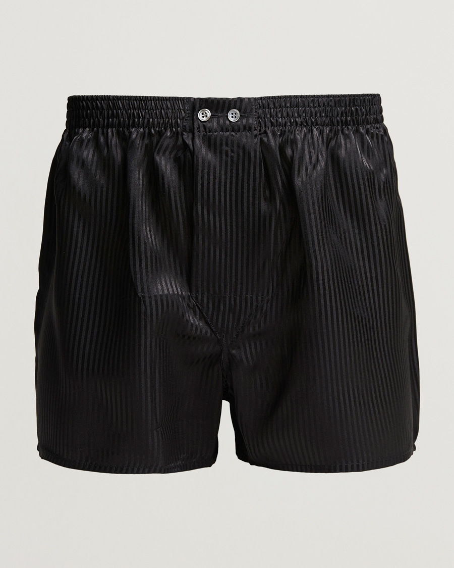 Heren | Ondergoed | Derek Rose | Classic Fit Silk Boxer Shorts Black