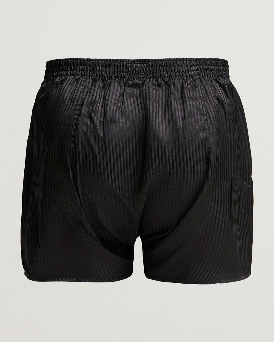 Heren | Kleding | Derek Rose | Classic Fit Silk Boxer Shorts Black
