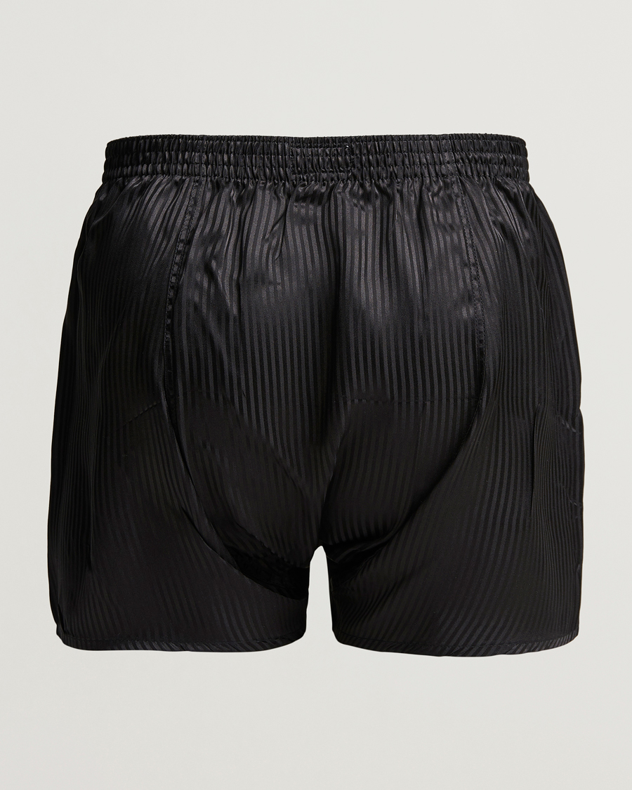 Heren | Derek Rose | Derek Rose | Classic Fit Silk Boxer Shorts Black