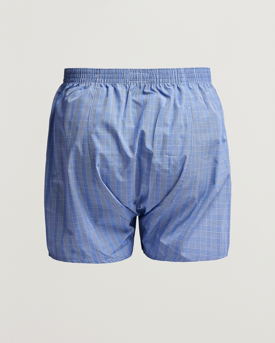 Men | Underwear | Derek Rose | Classic Fit Cotton Boxer Shorts Blue