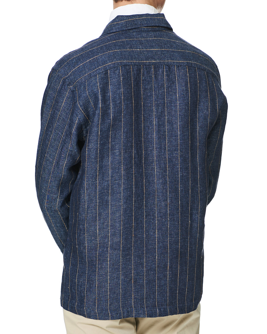 Heren | Overhemden | Eton | Linen Twill Overshirt Navy