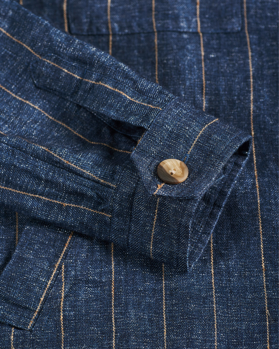Heren | Overhemden | Eton | Linen Twill Overshirt Navy