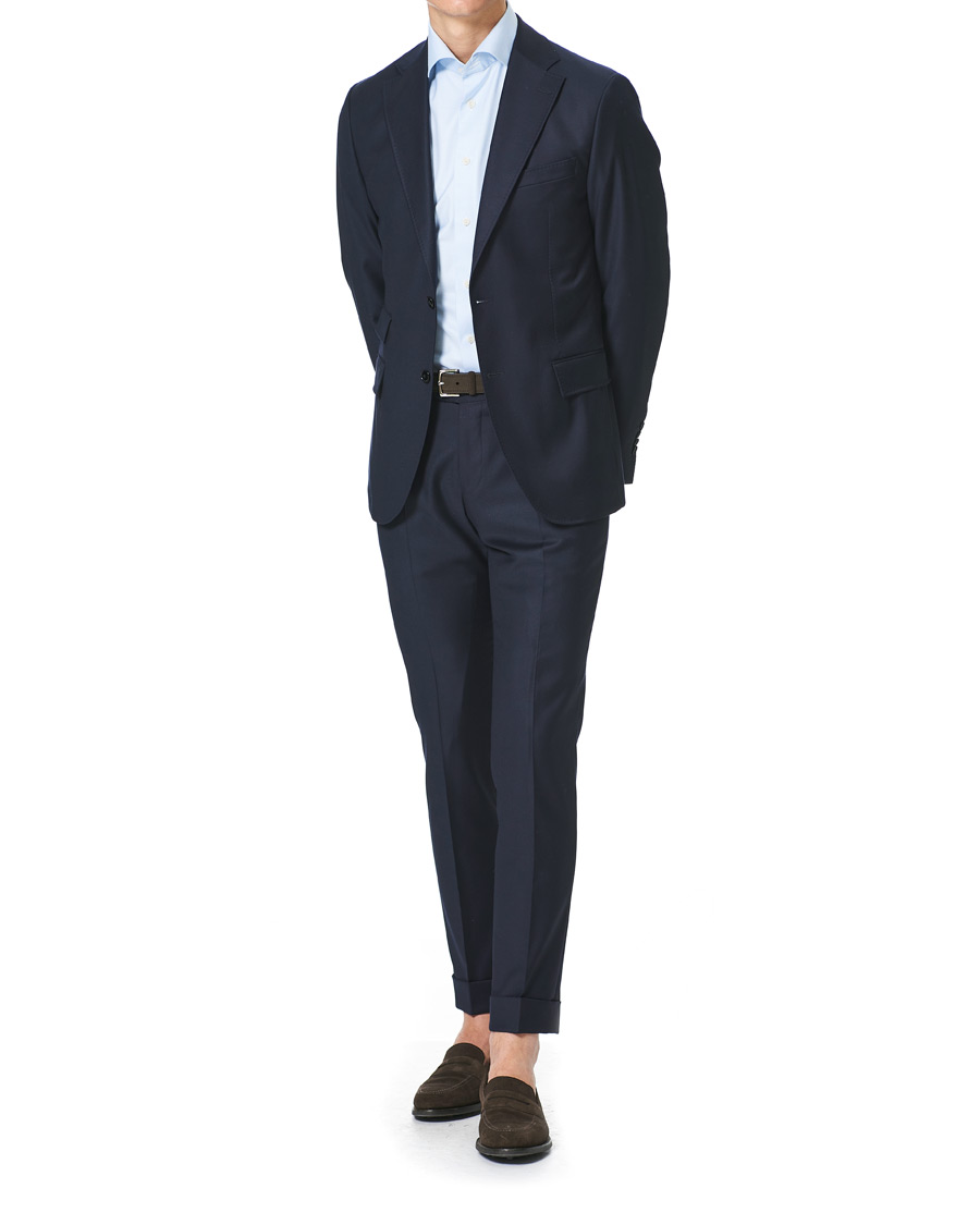 Heren | Overhemden | Eton | Cotton Lyocell Stretch Wide Spread Shirt Light Blue