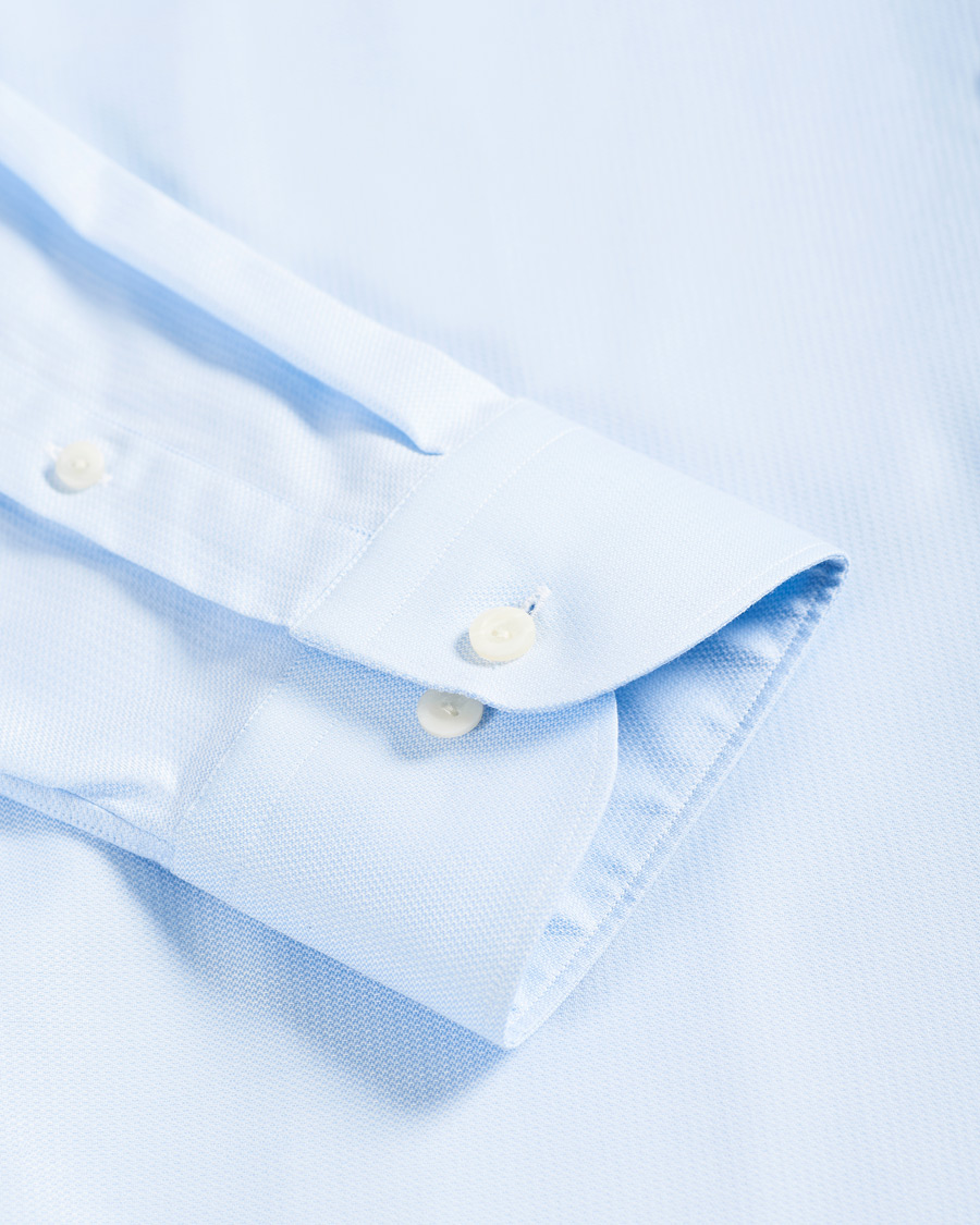 Heren | Overhemden | Eton | Cotton Lyocell Stretch Wide Spread Shirt Light Blue
