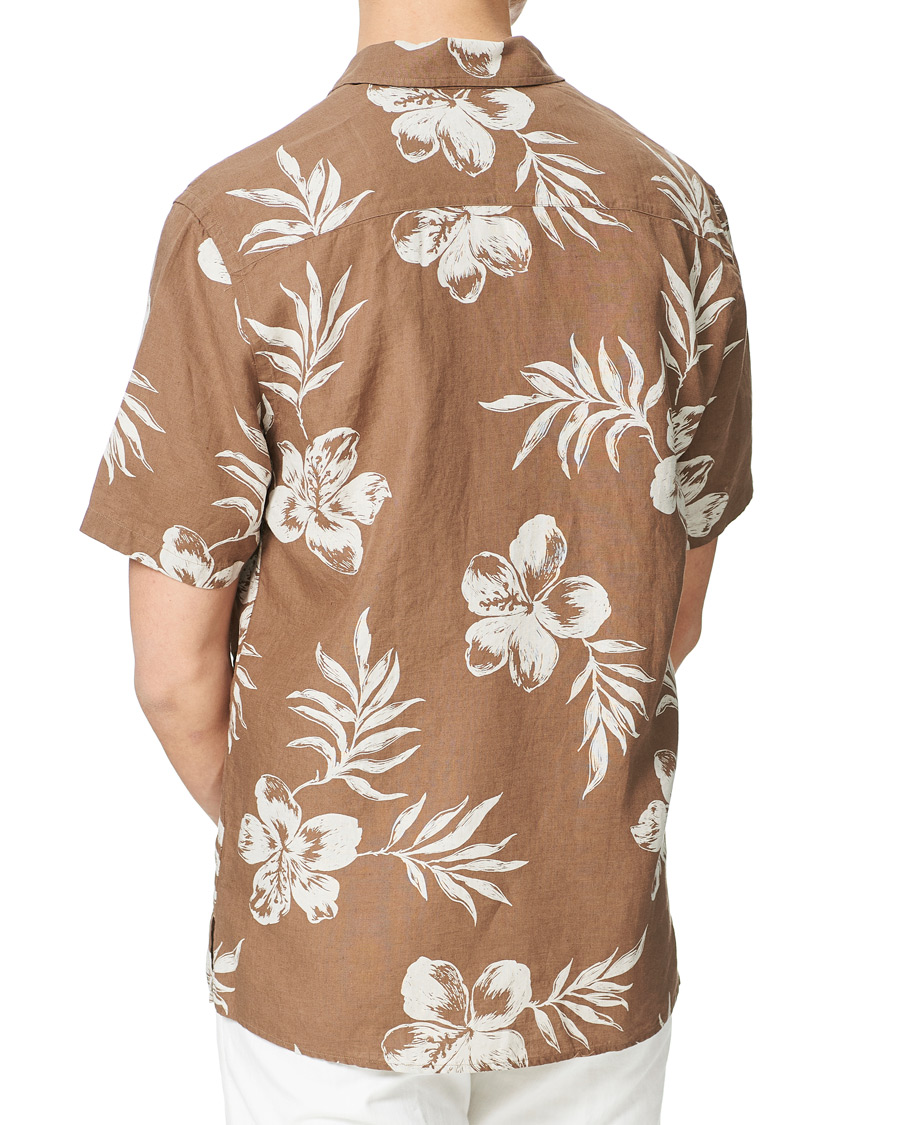 Heren | Overhemden | Eton | Linen Resort Short Sleeve Shirt Hibiscus