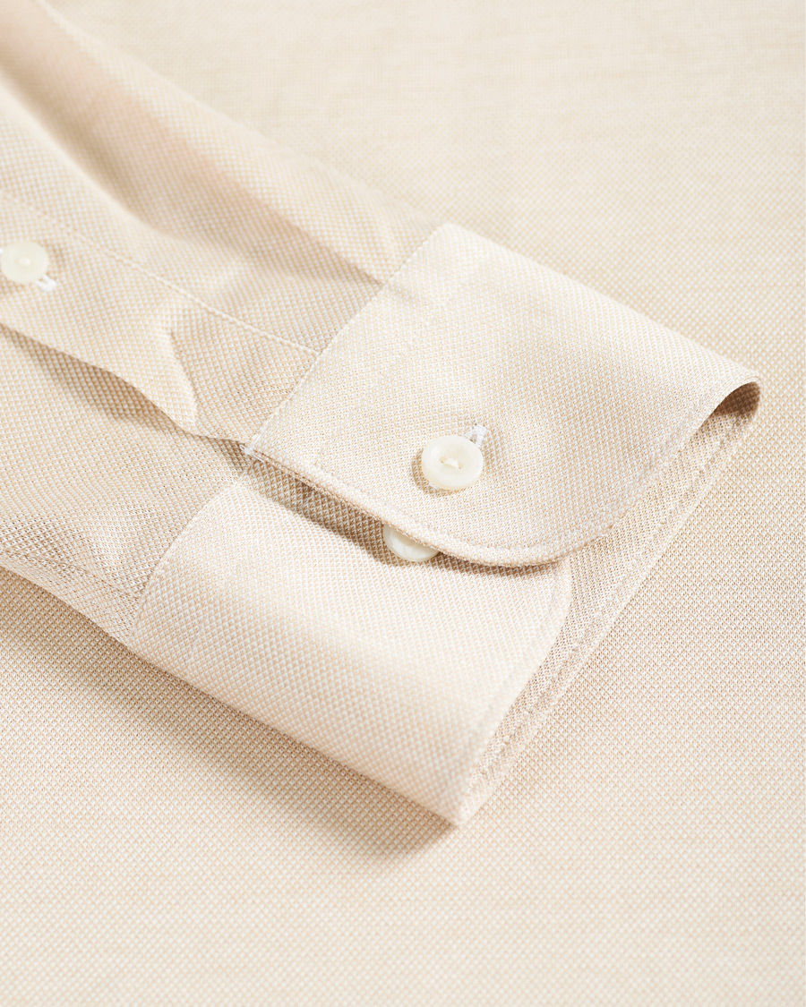 Heren | Overhemden | Eton | Oxford Piqué Shirt Beige