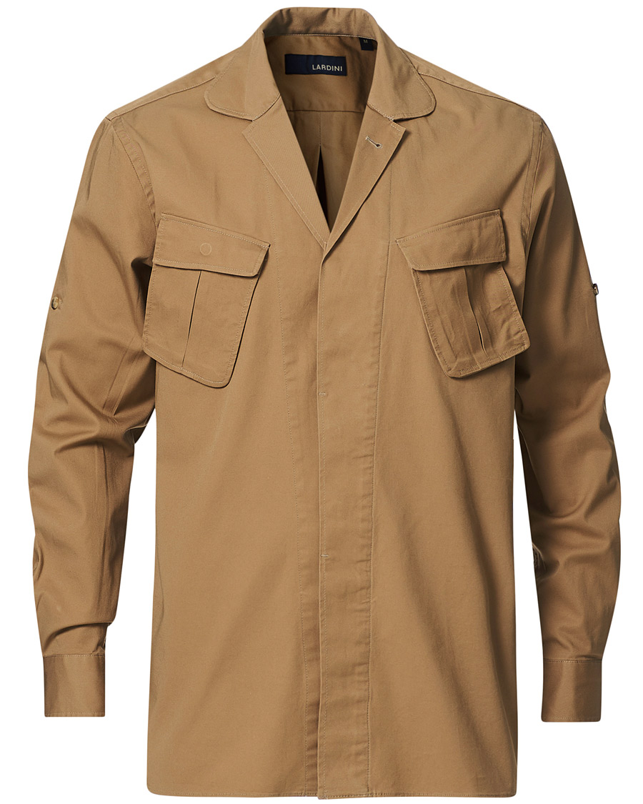 Heren | Overhemden | Lardini | Cotton Safari Pocket Overshirt Sand