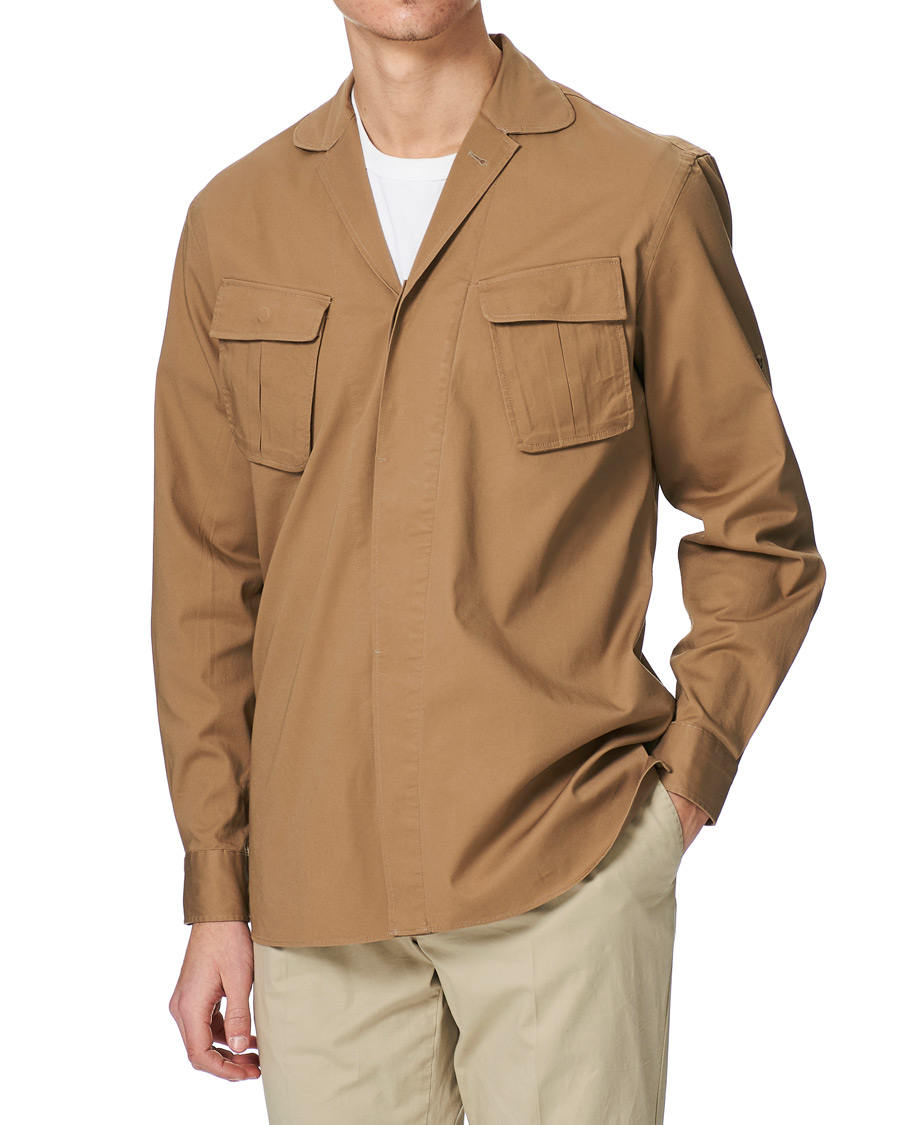 Heren | Overhemden | Lardini | Cotton Safari Pocket Overshirt Sand