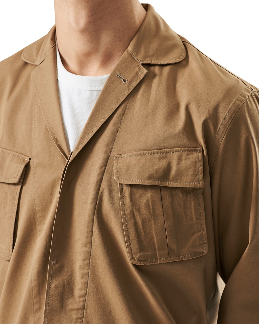Heren | Overhemden | Lardini | Cotton Safari Pocket Overshirt Sand