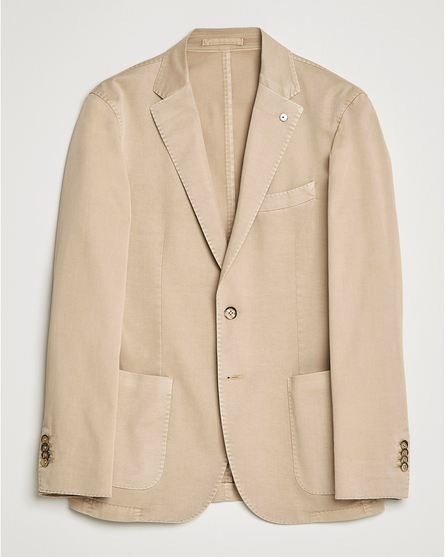 Heren | Blazers | L.B.M. 1911 | Jack Regular Fit Cotton Stretch Blazer Sand