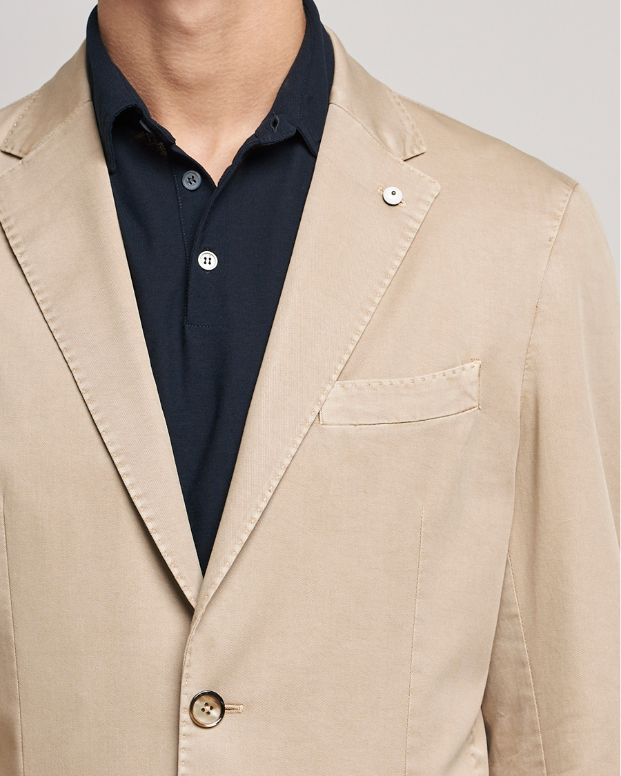 Heren | Blazers | L.B.M. 1911 | Jack Regular Fit Cotton Stretch Blazer Sand