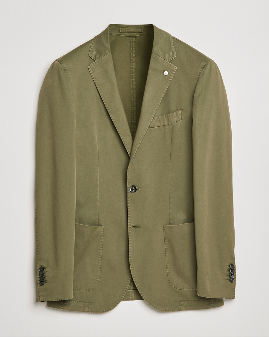 Heren | Blazers | L.B.M. 1911 | Jack Regular Fit Cotton Stretch Blazer Olive