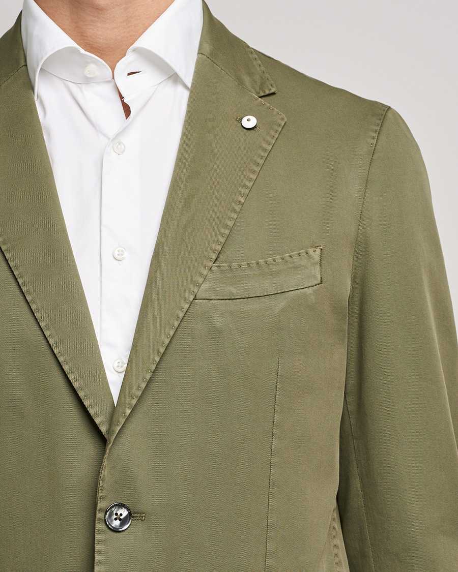 Heren | Blazers | L.B.M. 1911 | Jack Regular Fit Cotton Stretch Blazer Olive