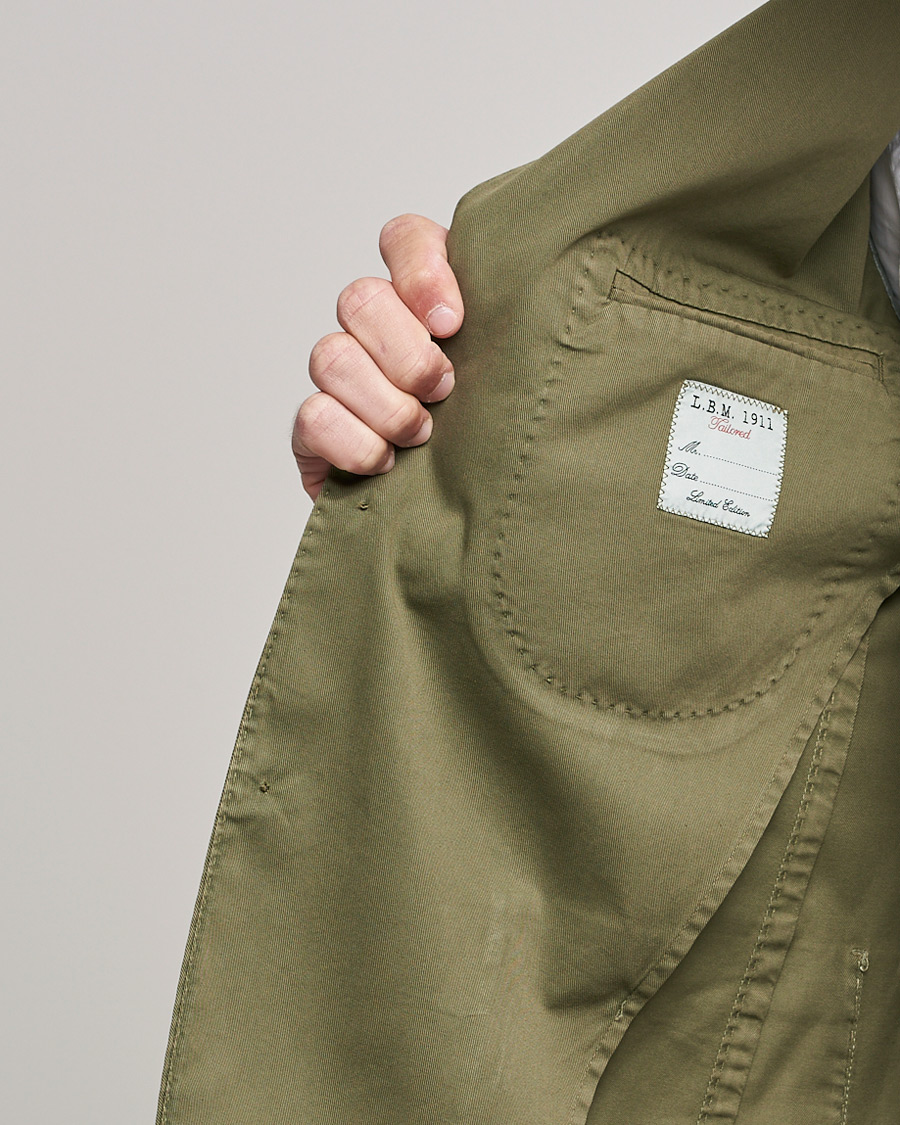 Heren | Blazers | L.B.M. 1911 | Jack Regular Fit Cotton Stretch Blazer Olive