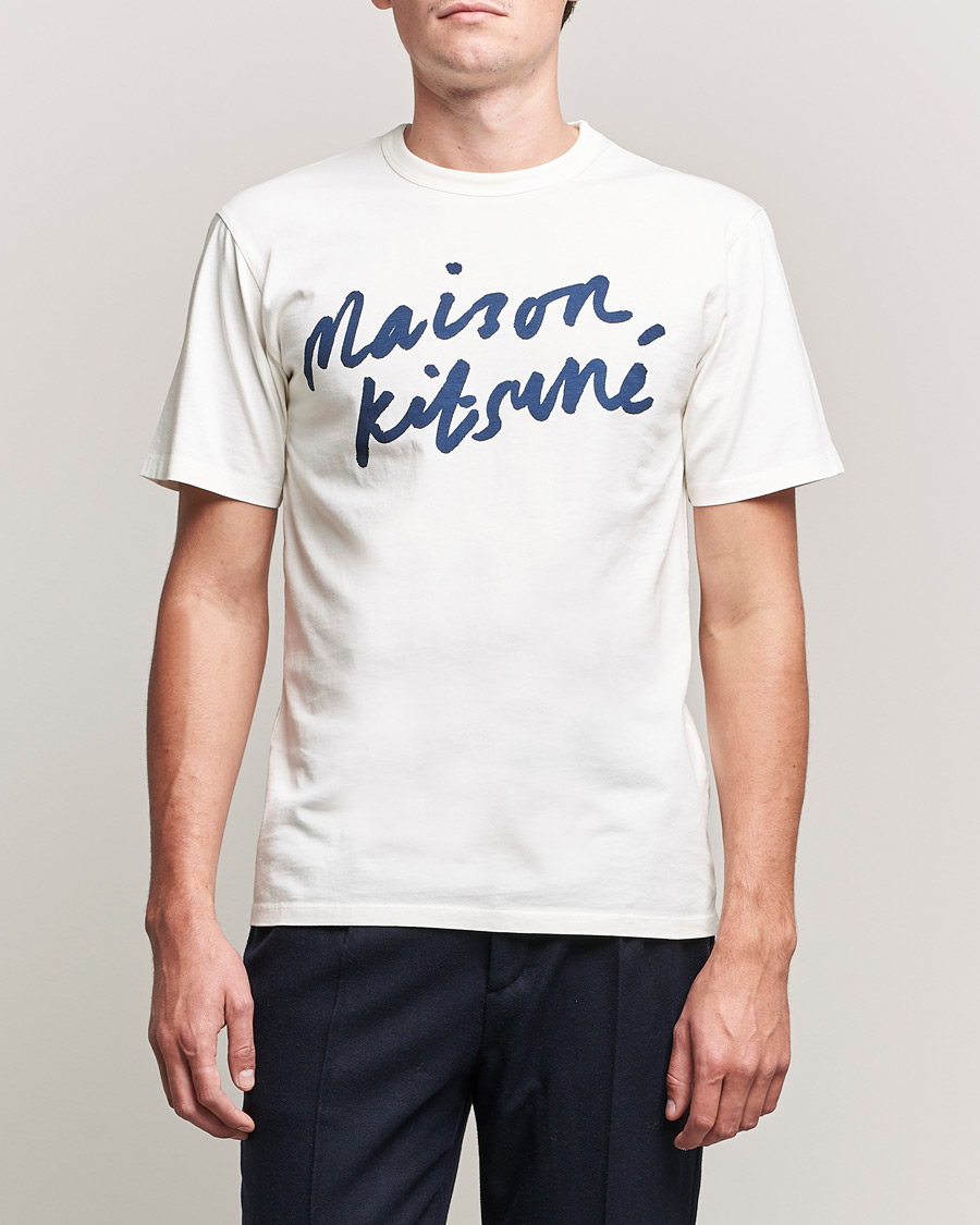 Heren | T-shirts | Maison Kitsuné | Handwriting Tee Latte