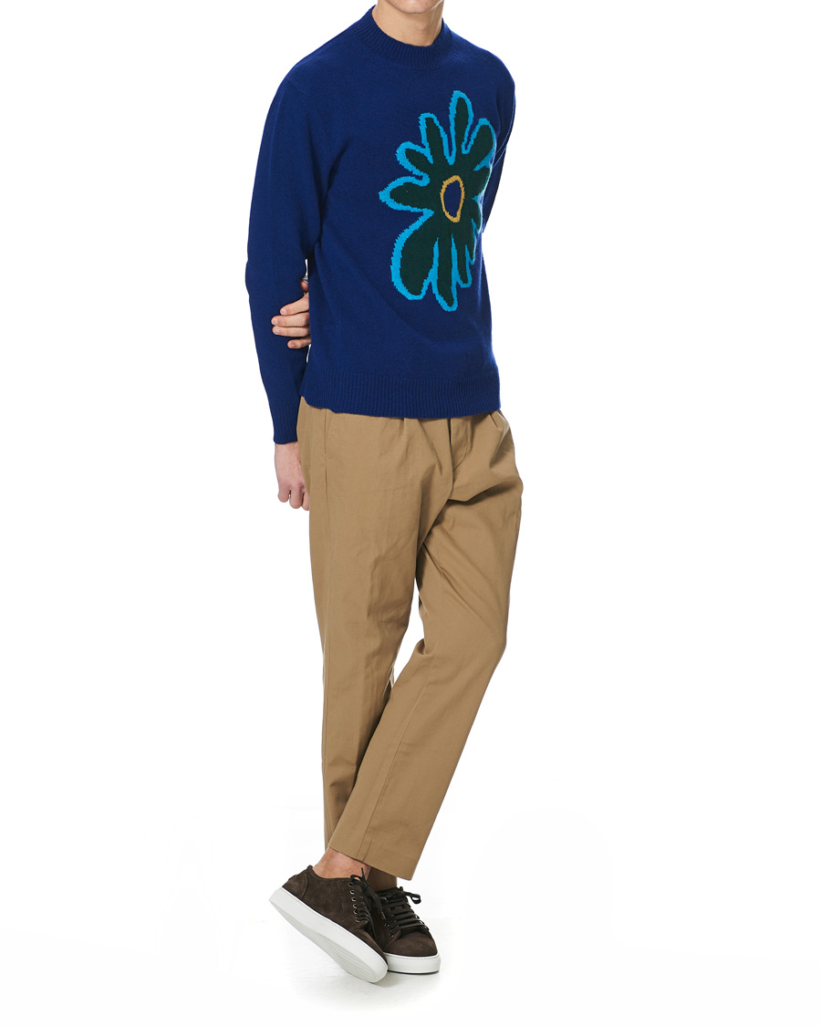 Heren | Truien | Marni | Cashmere Flower Sweater Dark Blue