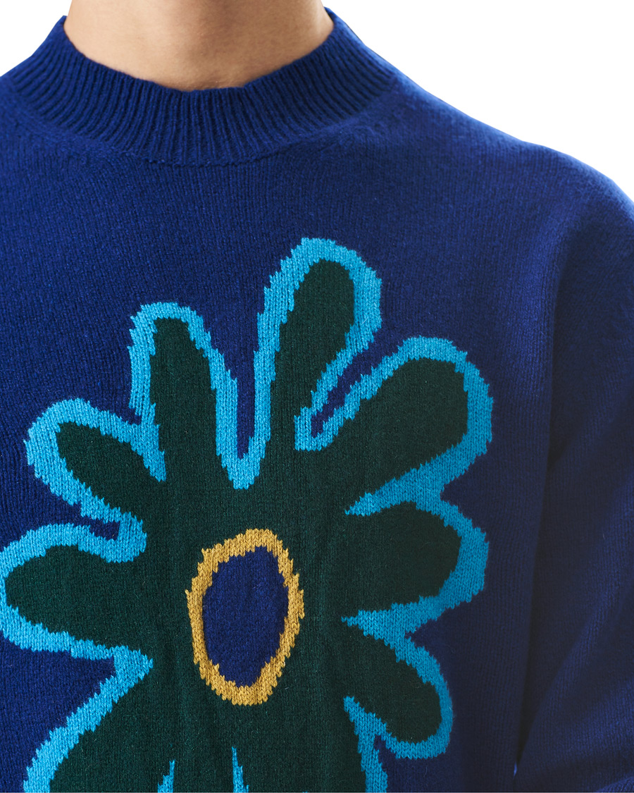 Heren | Truien | Marni | Cashmere Flower Sweater Dark Blue